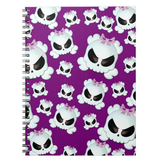 Girly Skullz Notizblock (Vorderseite)