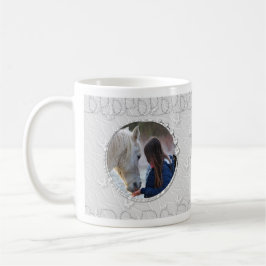 Girly Slilver Imitate Funkelnd Zwei Foto Herzinfar Kaffeetasse