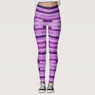 Girly Smart Lila Strippengewebe Leggings