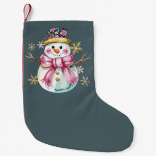 Girly Snowman Winterurlaub Weihnachten Niedlich Kleiner Weihnachtsstrumpf