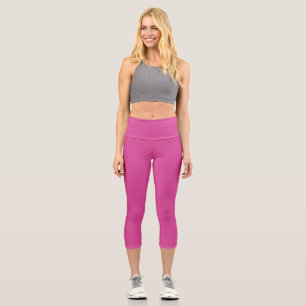 Girly Solid Minimalistisch Vibranry Mulberry Pink Capri Leggings