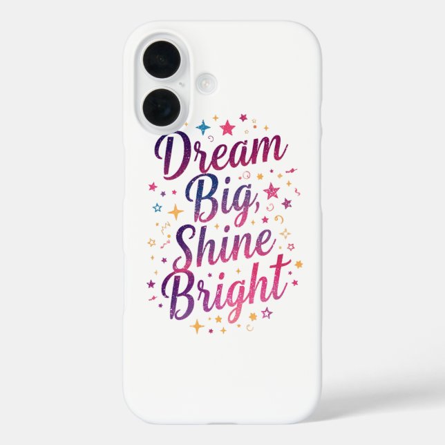 Girly Sparkle und Stars Motivation iPhone 16 Hülle (Rückseite)