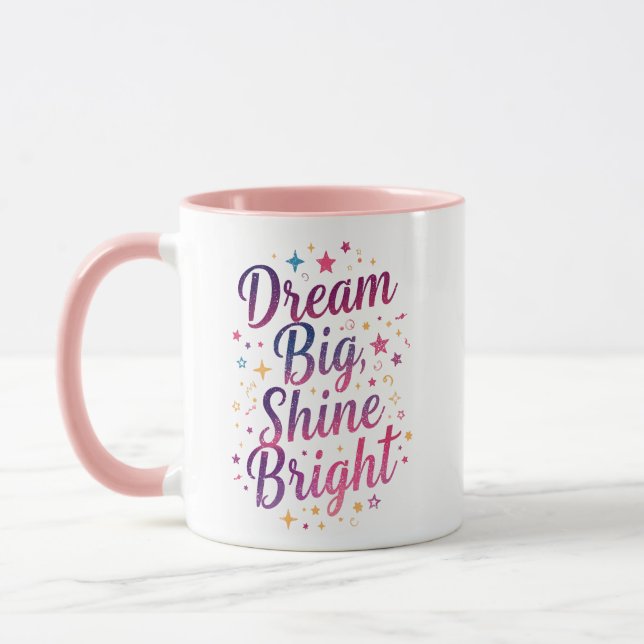 Girly Sparkle und Stars Motivation Tasse (Links)