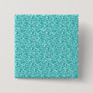 Girly, Spaß-Aqua-blauer Glitzer gedruckt Button