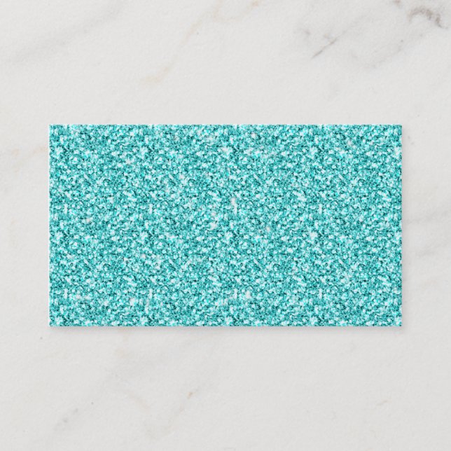 Girly, Spaß-Aqua-blauer Glitzer gedruckt Visitenkarte (Vorderseite)