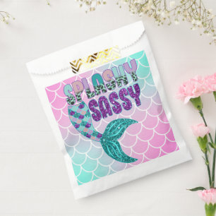 Girly Splashy Sassy Pink Lila Green Mermaid Schwan Geschenktütchen