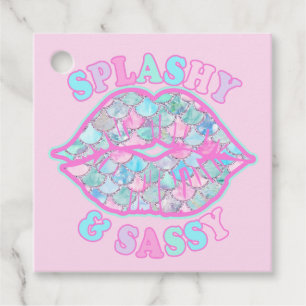 Girly Splashy & Sassy Pink Türkise Mermaid Kiss Geschenkanhänger