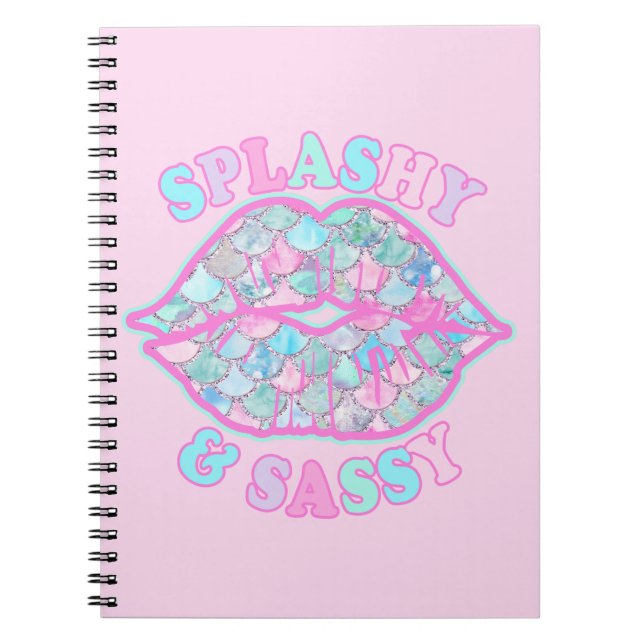 Girly Splashy & Sassy Pink Türkise Mermaid Kiss Notizblock (Vorderseite)