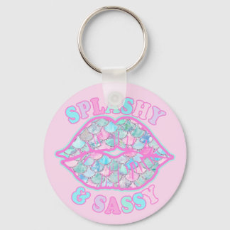 Girly Splashy & Sassy Pink Türkise Mermaid Kiss Schlüsselanhänger