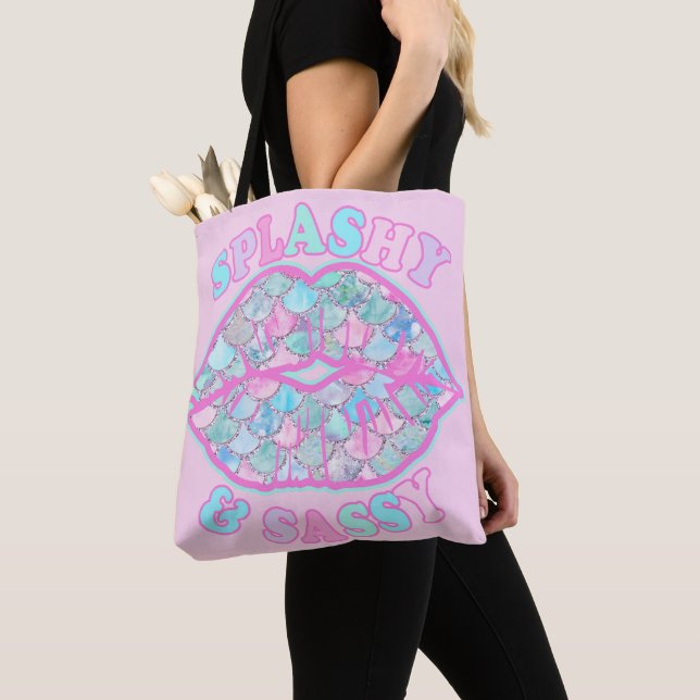 Girly Splashy & Sassy Pink Türkise Mermaid Kiss Tasche (Von Nahem)