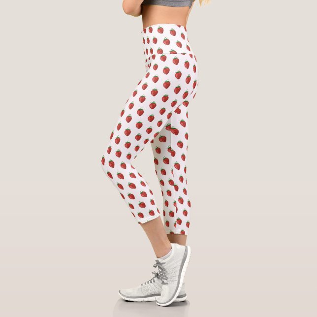 Girly Strawberry | Capri Leggings | weiß (Links)