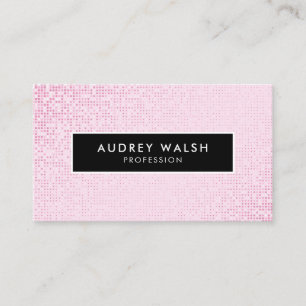 Girly Stylische Imitat Pink Sequin Black Visitenkarte