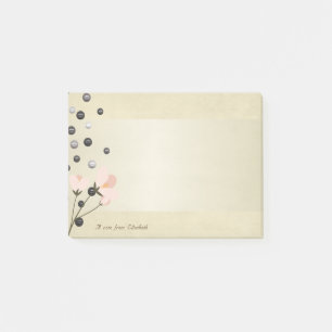 Girly Stylish Elegante Blume,Perlen -Personalisier Post-it Klebezettel