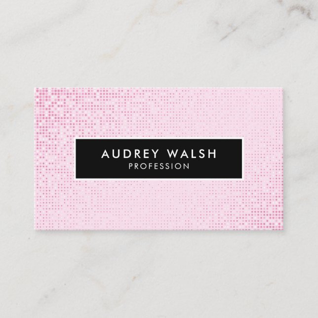 Girly Stylish Imitate Pink Sequin Black Visitenkarte (Vorderseite)