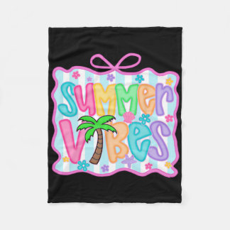 Girly Summer Vibes Coquette Bow Beach Vacation Fam Fleecedecke