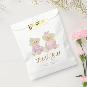 Girly Tea Party Bears Kinderdusche Danke Geschenktütchen