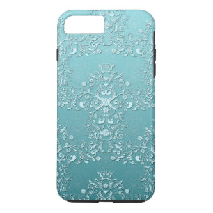 Girly Teal Damast Aqua iPhone 7 Hülle