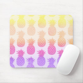 Girly Topical Rainbow Summer Pineapples Muster Mousepad