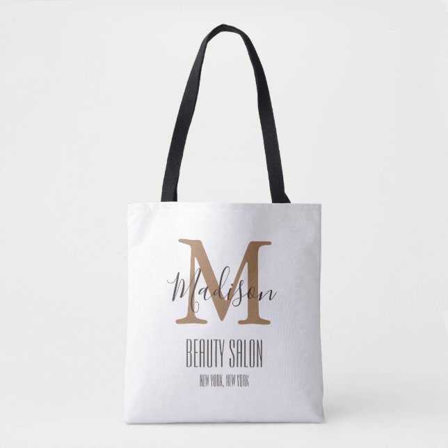 Girly Trendy Brown Gold Beauty WELLNESS-CENTER Sal Tasche (Vorderseite)