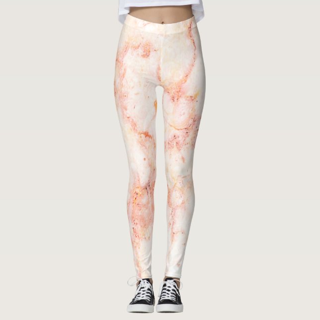 Girly Trendy Marble Texture Leggings (Vorderseite)