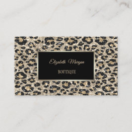 Girly Trendy Modern Glitzer Leopard Print, Frame Visitenkarte