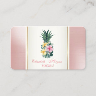 Girly Trendy Moderne Ananas Tropische Blume Visitenkarte