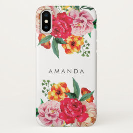 Girly TRENDY Watercolor Peony Blume Ihren Namen Case-Mate iPhone Hülle