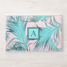Girly Tropical Island Palm Fronds mit Monogram
