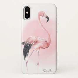 Girly Tropical Pink Flamingo mit Namen Case-Mate iPhone Hülle