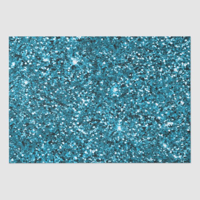 Girly Turquoise Glitzer Seidenpapier (Vorderseite)