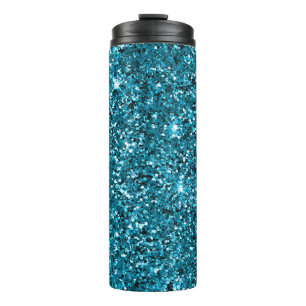 Girly Turquoise Glitzer Thermosbecher