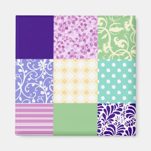 Girly und neues Muster quadriert vektorsteppdecke Magnet