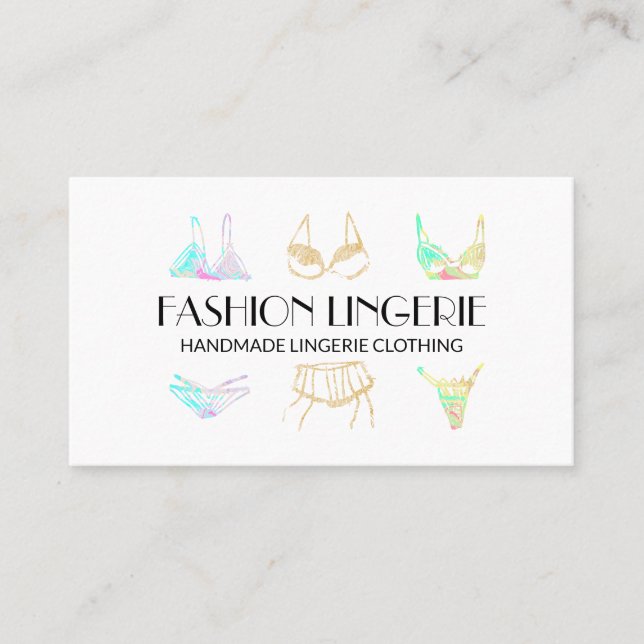 Girly Underwear Lingerie Clothing Shop Visitenkarte (Vorderseite)