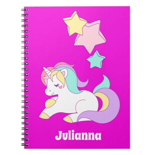 Girly Unicorn Geschenkideen, Niedliches Einhorn Notizblock (Vorderseite)