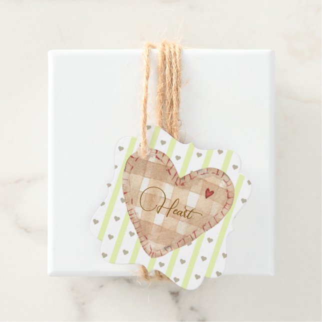 Girly valentine große Herz rustikale braune Vegeta Geschenkanhänger (Beispiel)