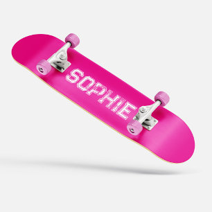 Girly Varsity Pink Skateboard Personalisierter Nam