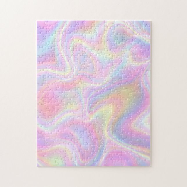 Girly Vibrant Pastel Holographic Swirl Design      (Vertikal)