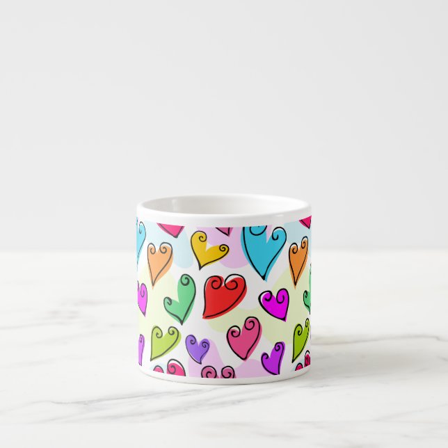 Girly Vibrants Herts Niedlich Romantischer Valenti Espressotasse (Vorderseite)