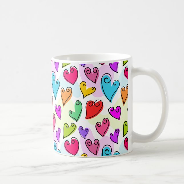 Girly Vibrants Herts Niedlich Romantischer Valenti Kaffeetasse (Rechts)