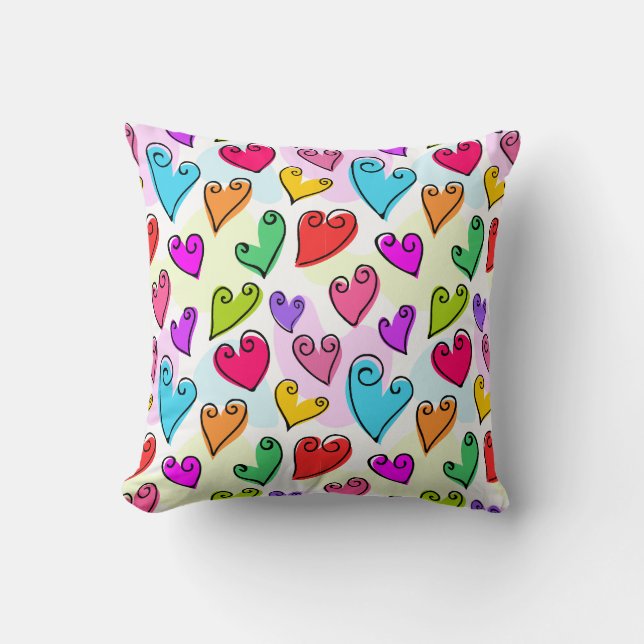 Girly Vibrants Herts Niedlich Romantischer Valenti Kissen (Vorderseite)