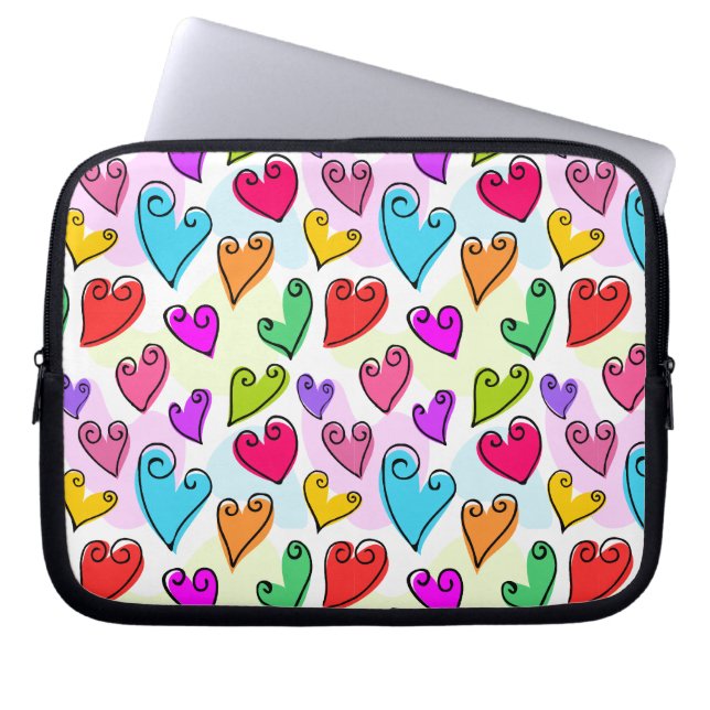 Girly Vibrants Herts Niedlich Romantischer Valenti Laptopschutzhülle (Vorderseite)
