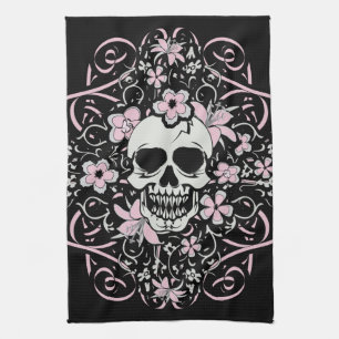 Girly Vintag Skull Geschirrtuch