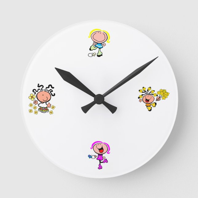 Girly Wall Clock Runde Wanduhr (Vorderseite)
