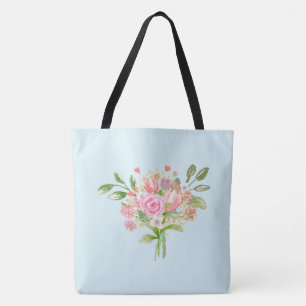 Girly Watercolor Spring Blumen Tasche