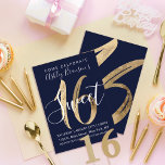 Girly White Navy Blue Gold Foil Sweet 16 Einladung<br><div class="desc">Dieses gürtliche, moderne und schicke Weiß- und Marineblau mit Imitaten bedruckter Goldfolie Sweet 16 Geburtstagsfeier lädt zum trendigen und stilvollen Teenager ein. Das elegante und glamouröse Design dieser Einladung wird die perfekte Ergänzung zu den perfekten Tagen eines Mädchens sein. Personalisieren Sie dieses individuelle Design mit Ihren eigenen Details. Wenden Sie...</div>
