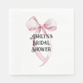 Girly White Pink Bow Brautparty Serviette