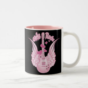 Girly Winged Guitar Zweifarbige Tasse