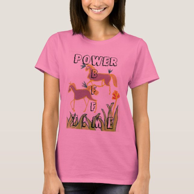 Girly Women Power Time Slogan T-Shirt (Vorderseite)