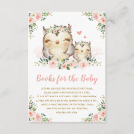 Girly Woodland Floral Owl Bringen Sie ein Buch für Begleitkarte
