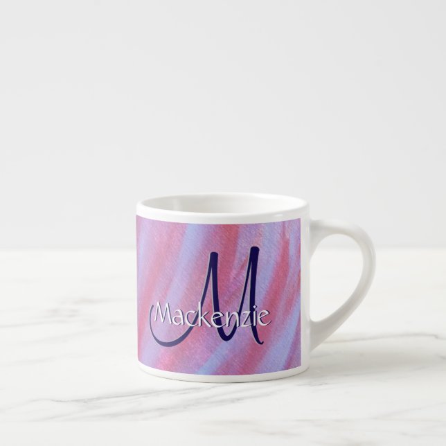 Girly Zebra Abstrakt | Niedlich rosa Lila Espressotasse (Rechts)